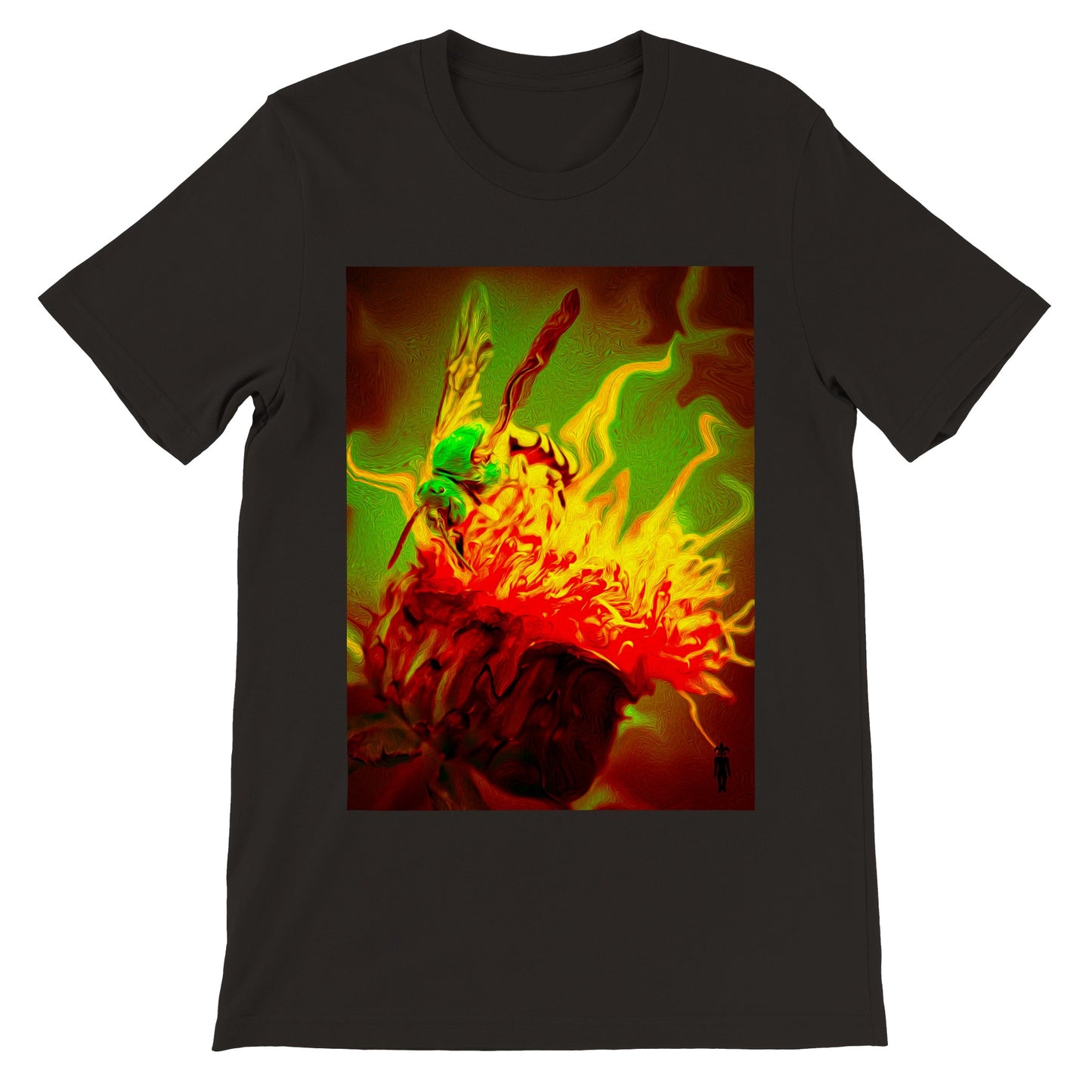 Green Bee and Summoning Flower: Premium Unisex Crewneck T-shirt
