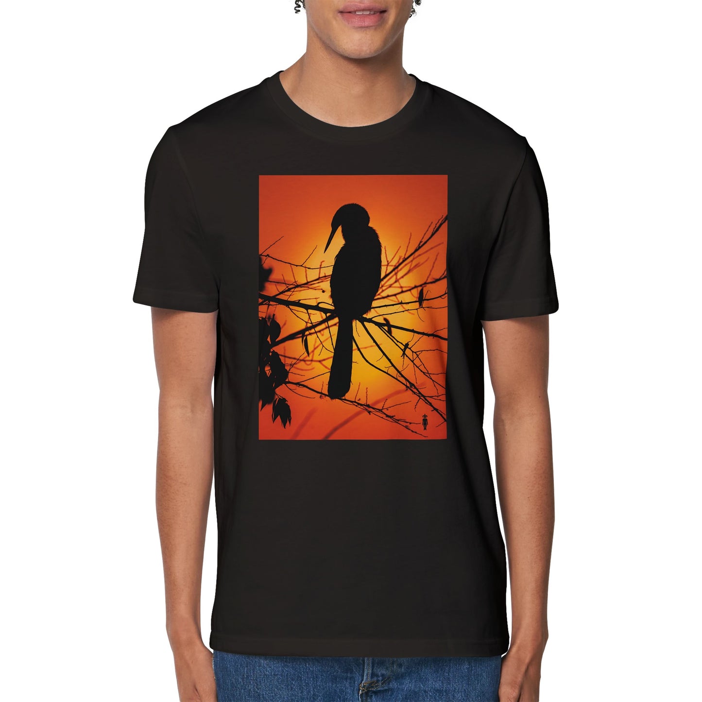 Swamp Bird Sunset: Organic Unisex Crewneck T-shirt