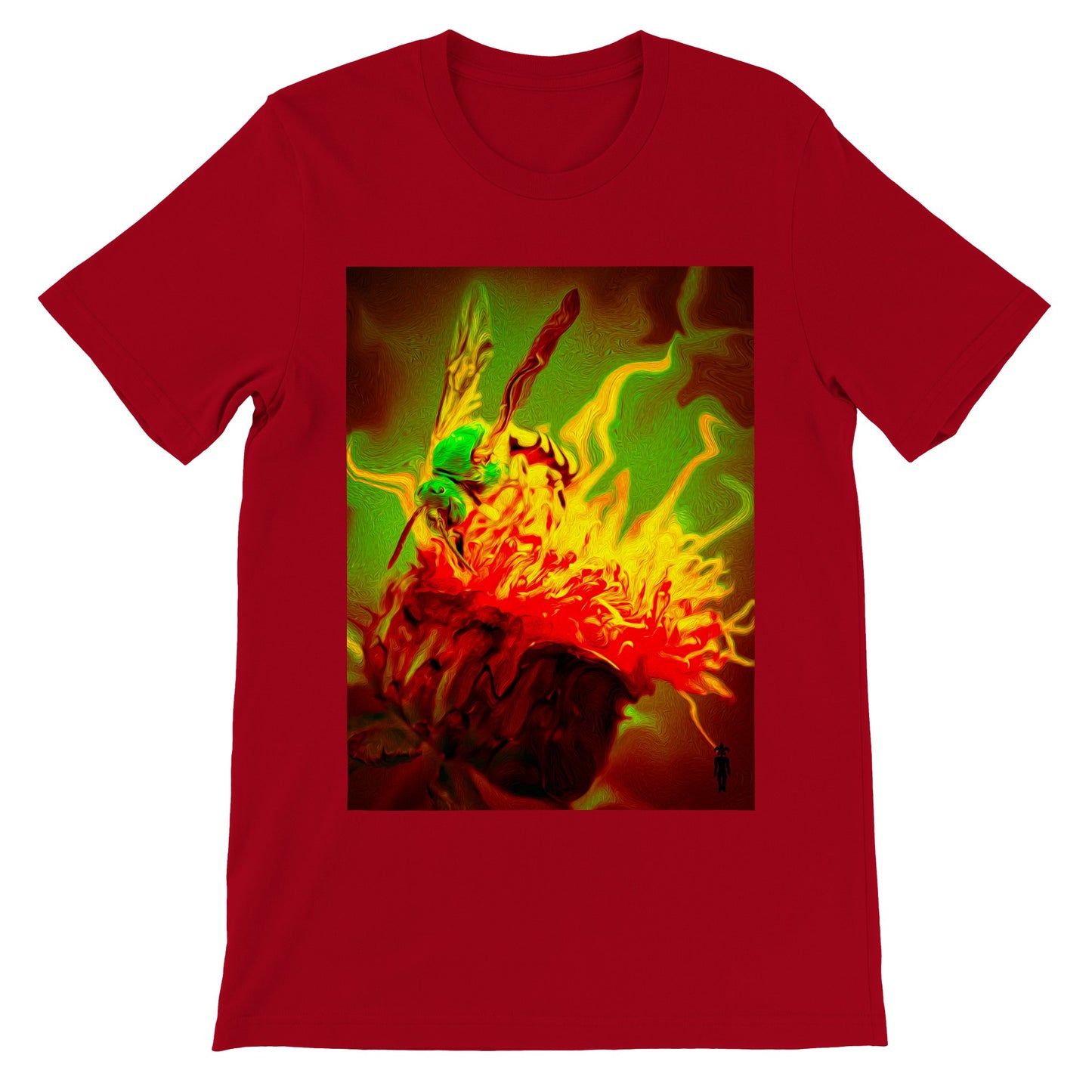 Green Bee and Summoning Flower: Premium Unisex Crewneck T-shirt
