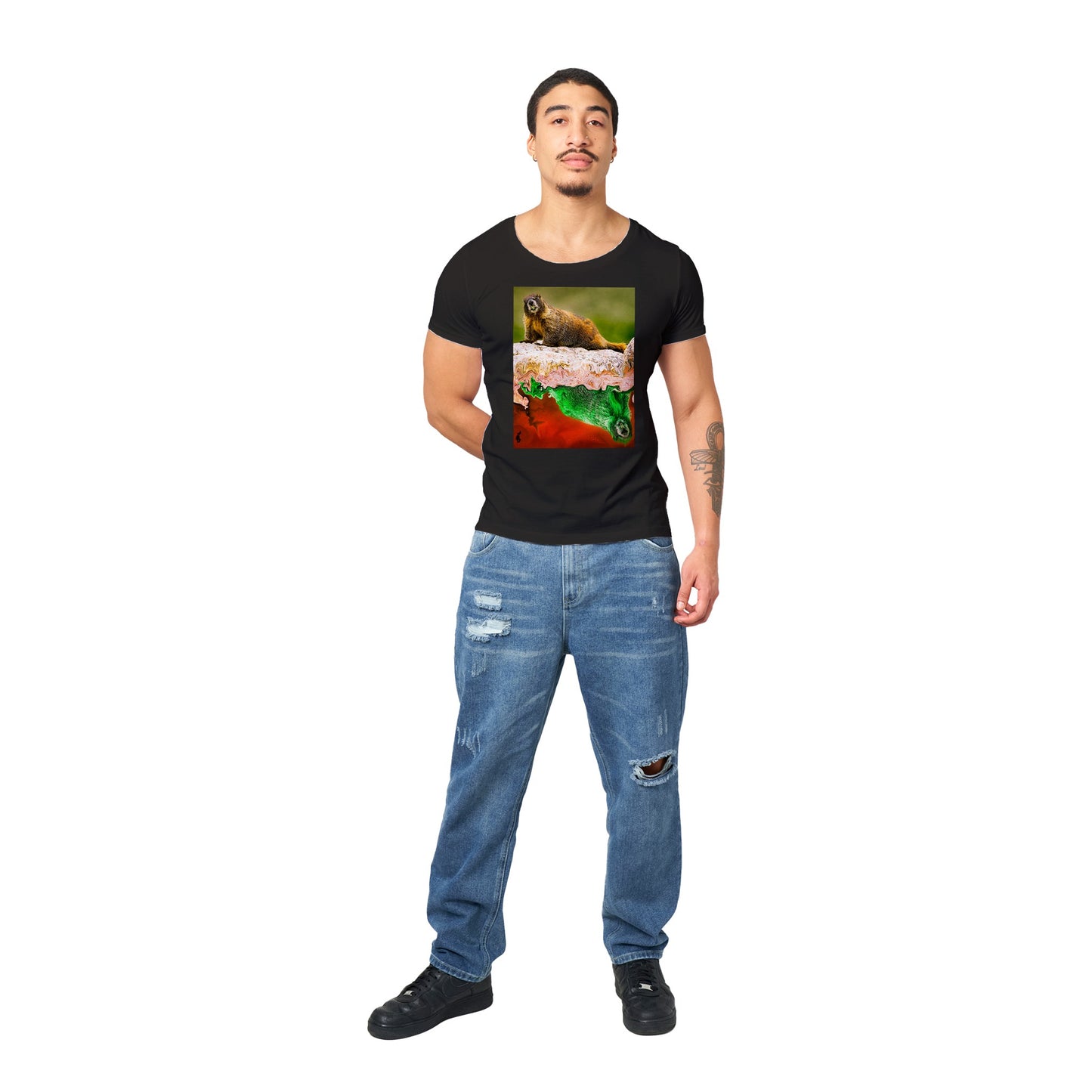 Down The Marmot Hole to Mars: Organic Unisex Crewneck T-shirt