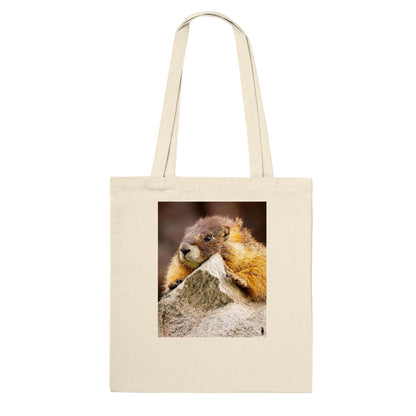 Marmot Hugs Rock:  Classic Tote Bag