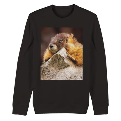 Momma Marmot Hugs a Rock: Organic Unisex Crewneck Sweatshirt