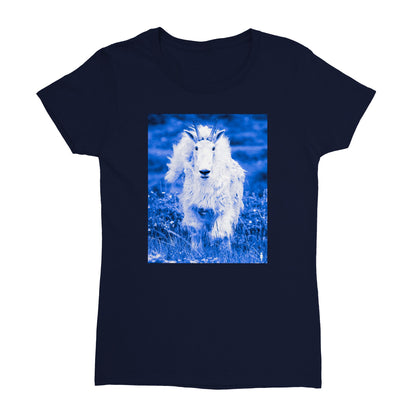 Colorado Blue Goat:  Heavyweight Womens Crewneck T-shirt