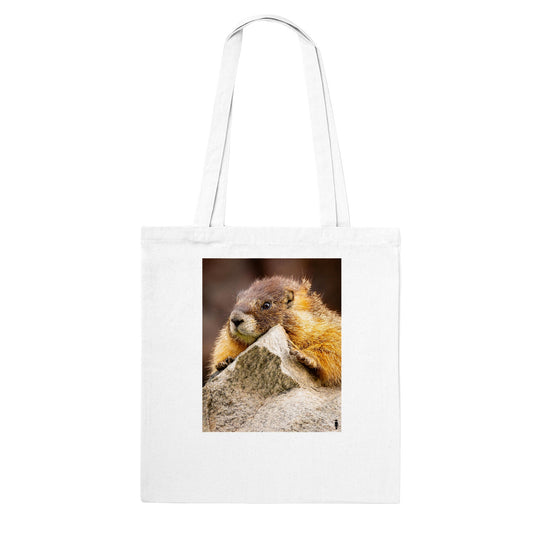 Marmot Hugs Rock:  Classic Tote Bag